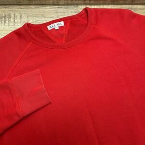 Alex Mill Mens XL Red 100% Cotton French Terry Raglan Crewneck Sweatshirt